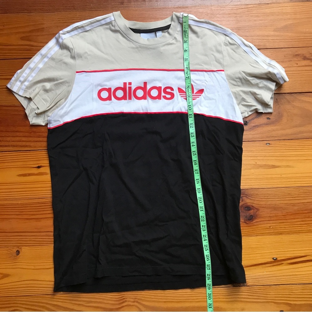 Adidas Cream White Red Black Graphic Tee Shirt, EUC, L - Picture 7 of 12